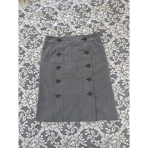 Apt 9 Skirt Women's Size 8 Black Herringbone Polyester Blend Stretch Straight